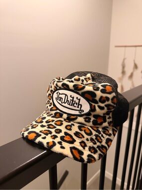 Von Dutch Leopard Print Trucker Hat